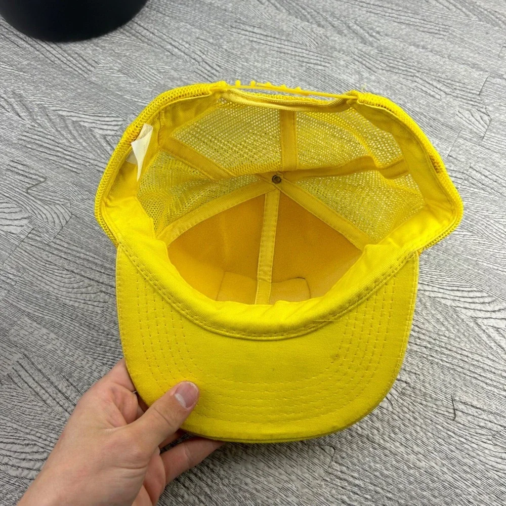 Vintage 80s Ryder Trucker Hat Cap Snap Back Adjustable Yellow Rope Patch Logo‎